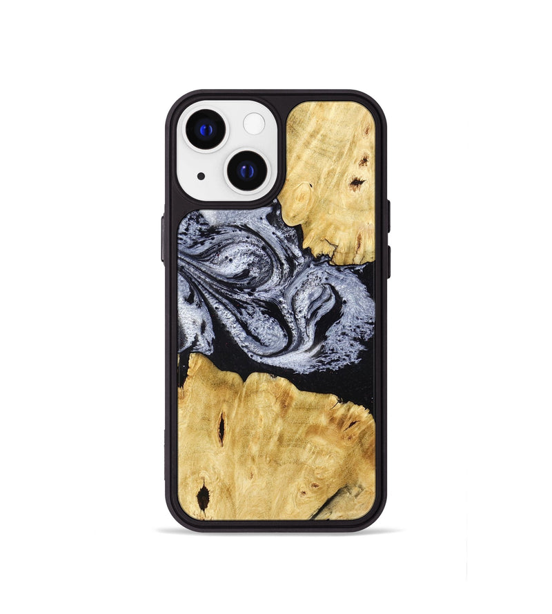 iPhone 13 mini Wood Phone Case - Sherman (Black & White, 780968)