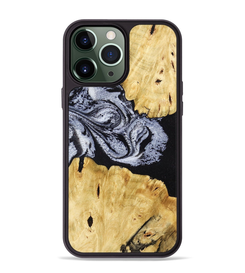iPhone 13 Pro Max Wood Phone Case - Sherman (Black & White, 780968)