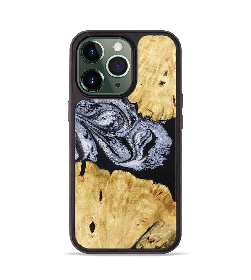 iPhone 13 Pro Wood Phone Case - Sherman (Black & White, 780968)