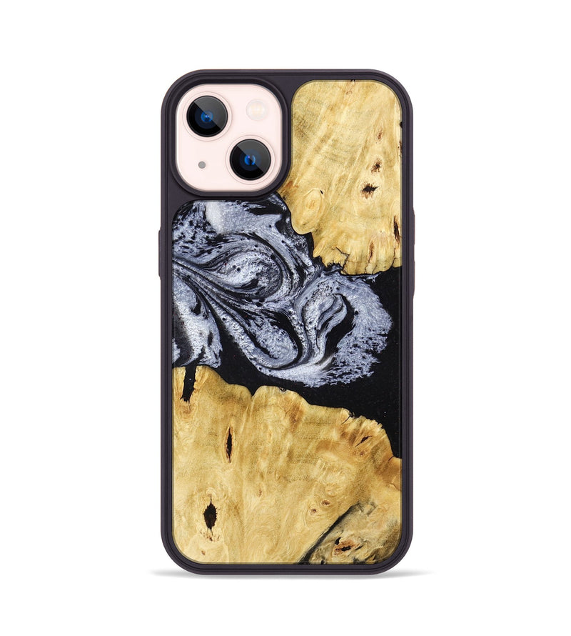 iPhone 14 Wood Phone Case - Sherman (Black & White, 780968)