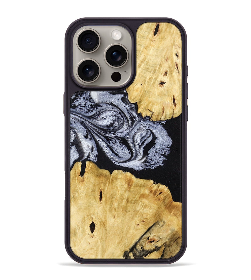 iPhone 16 Pro Max Wood Phone Case - Sherman (Black & White, 780968)
