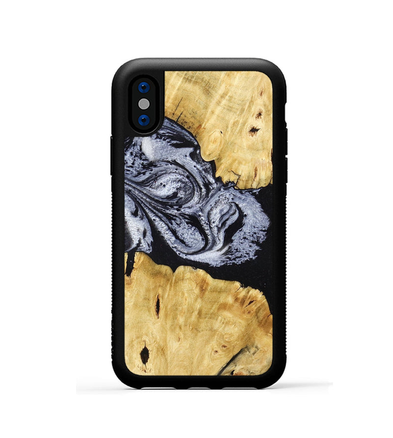 iPhone Xs Wood Phone Case - Sherman (Black & White, 780968)