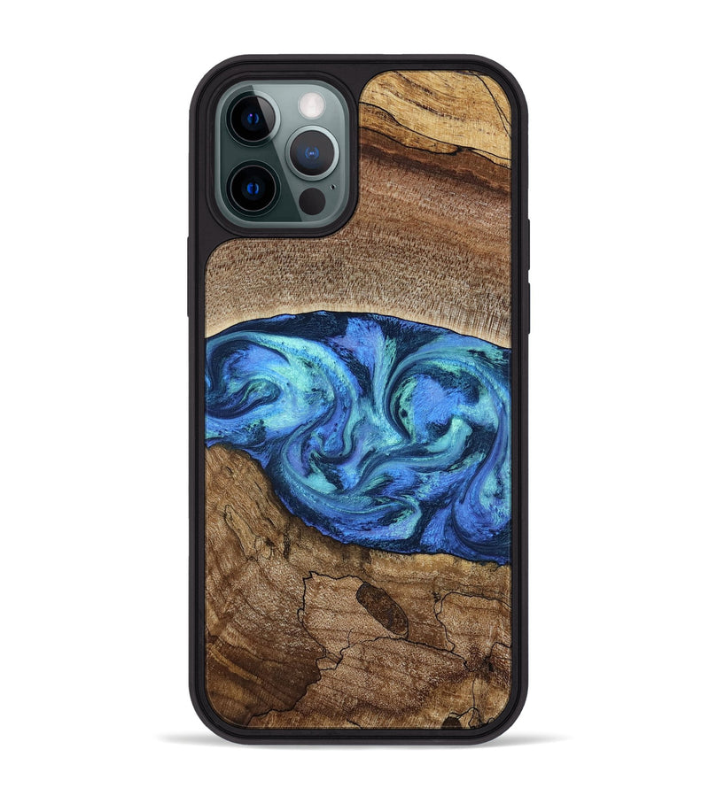 iPhone 12 Pro Max Wood Phone Case - Marlo (Blue, 781042)