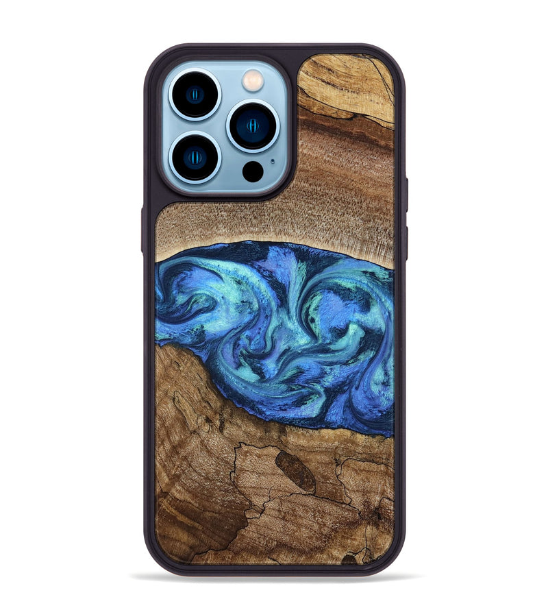 iPhone 14 Pro Max Wood Phone Case - Marlo (Blue, 781042)