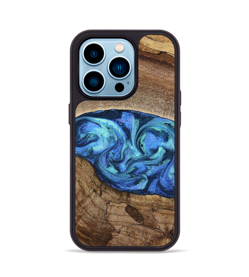 iPhone 14 Pro Wood Phone Case - Marlo (Blue, 781042)