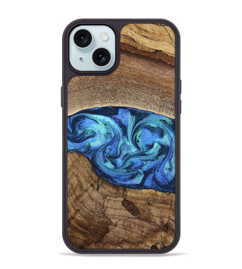 iPhone 15 Plus Wood Phone Case - Marlo (Blue, 781042)