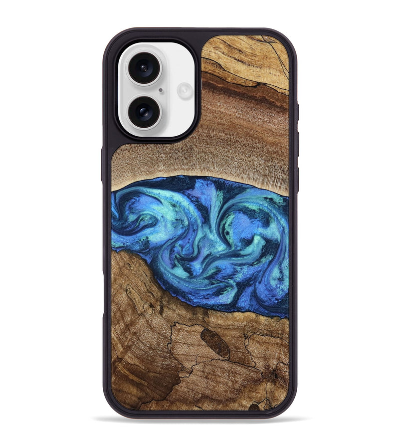 iPhone 16 Plus Wood Phone Case - Marlo (Blue, 781042)