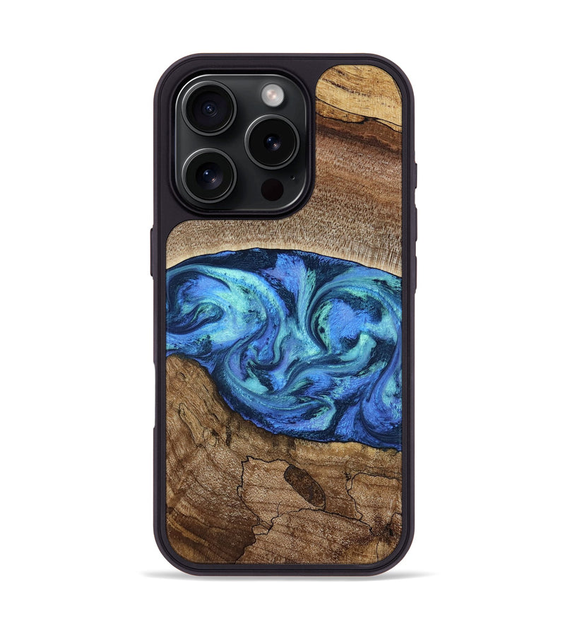 iPhone 16 Pro Wood Phone Case - Marlo (Blue, 781042)