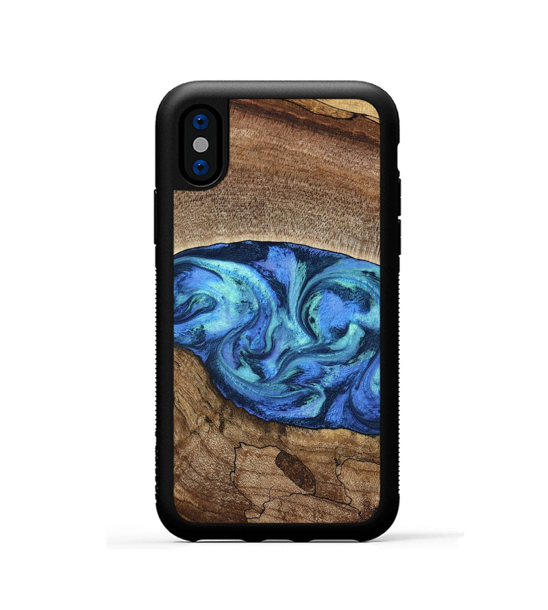 iPhone Xs Wood Phone Case - Marlo (Blue, 781042)