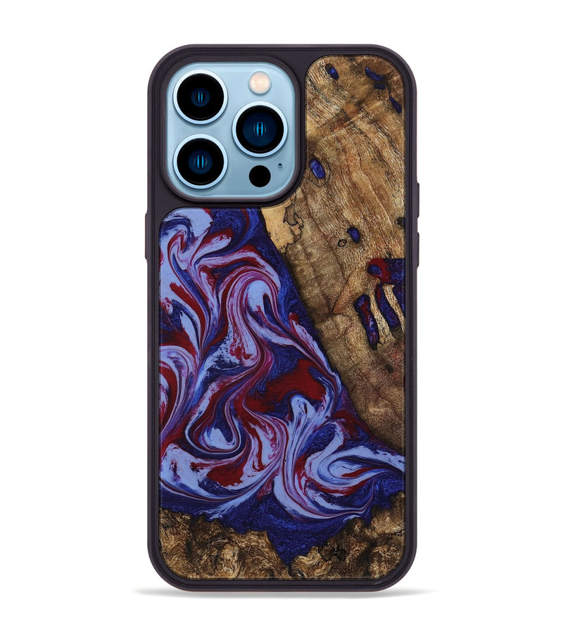iPhone 14 Pro Max Wood Phone Case - Braiden (Red, 781114)