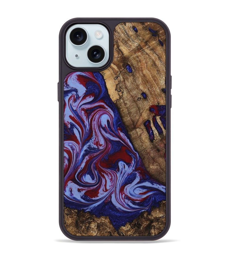 iPhone 15 Plus Wood Phone Case - Braiden (Red, 781114)