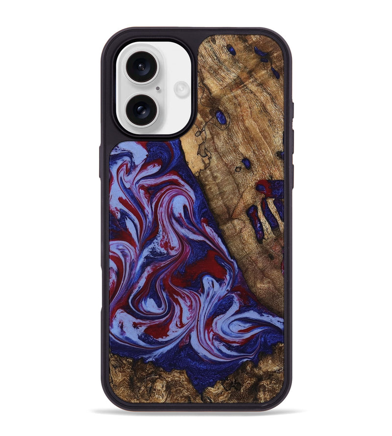 iPhone 16 Plus Wood Phone Case - Braiden (Red, 781114)