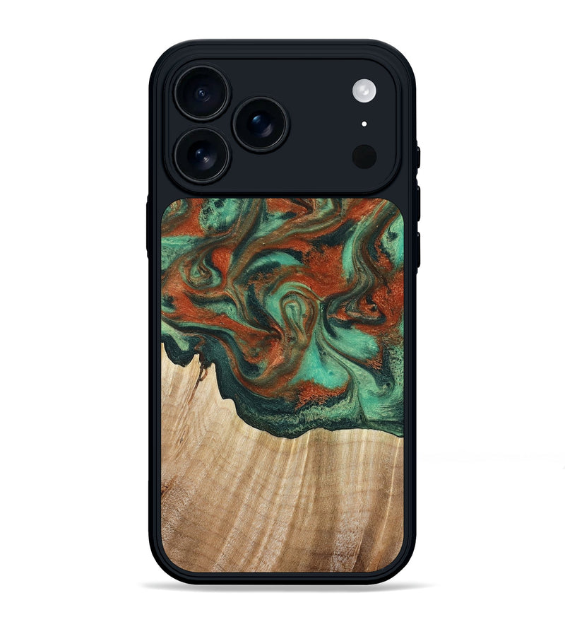 iPhone 17 Pro Max Wood Phone Case - Dejah (Green, 781123)