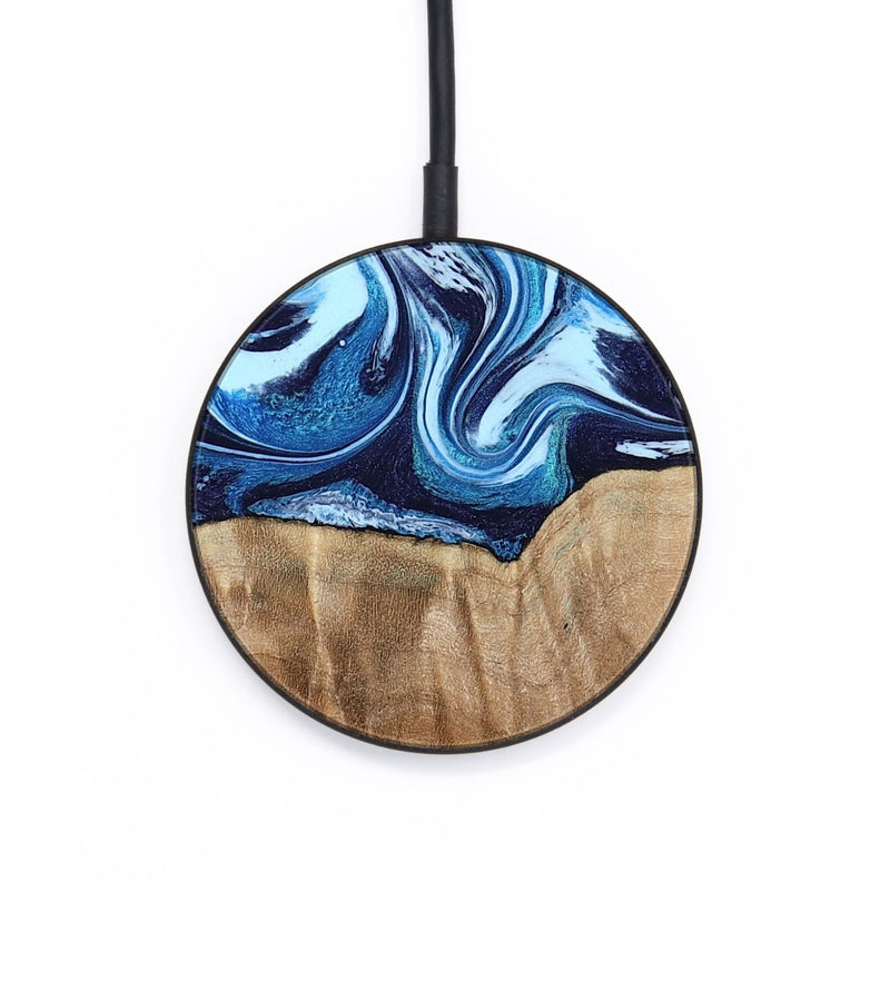 Circle Wood Wireless Charger - Trina (Blue, 781148)
