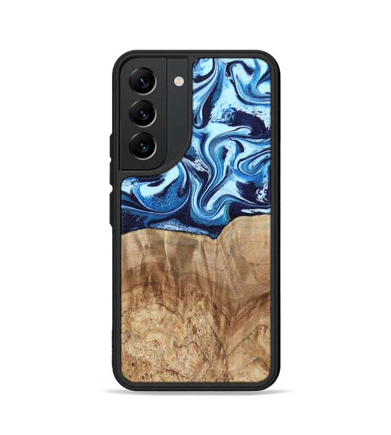 Galaxy S22 Wood Phone Case - Trina (Blue, 781148)