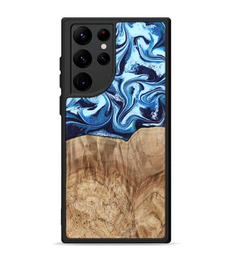 Galaxy S22 Ultra Wood Phone Case - Trina (Blue, 781148)