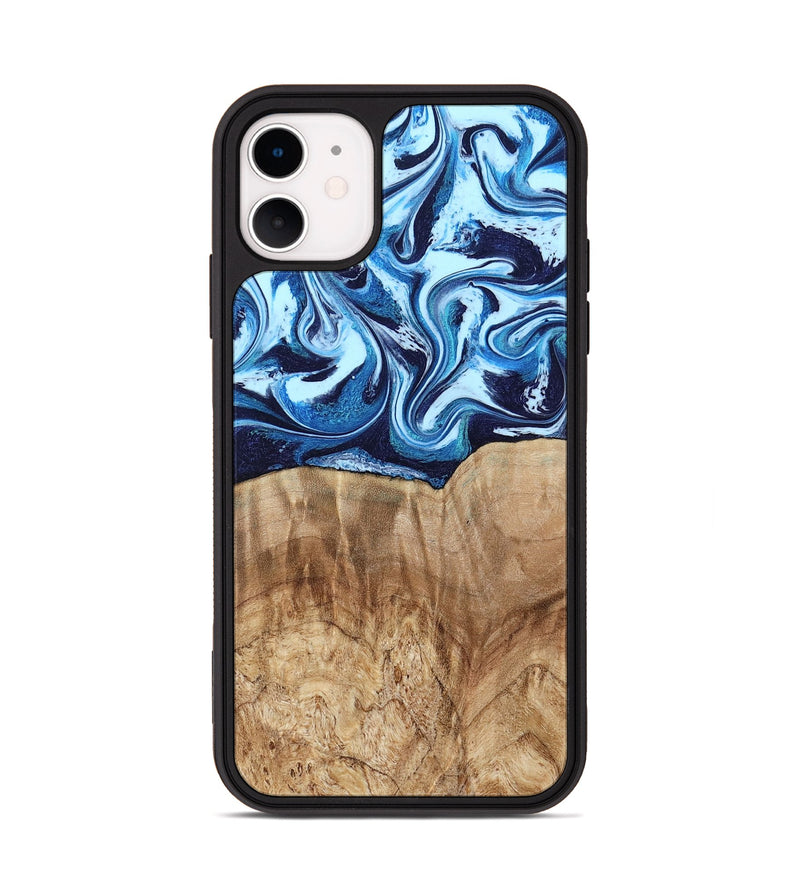 iPhone 11 Wood Phone Case - Trina (Blue, 781148)