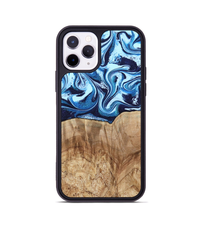 iPhone 11 Pro Wood Phone Case - Trina (Blue, 781148)