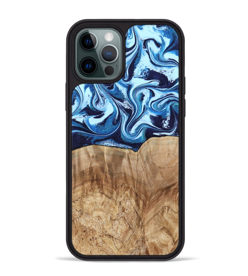 iPhone 12 Pro Max Wood Phone Case - Trina (Blue, 781148)
