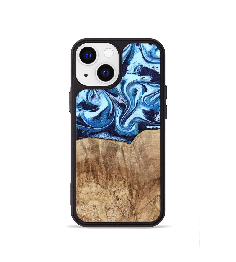 iPhone 13 mini Wood Phone Case - Trina (Blue, 781148)