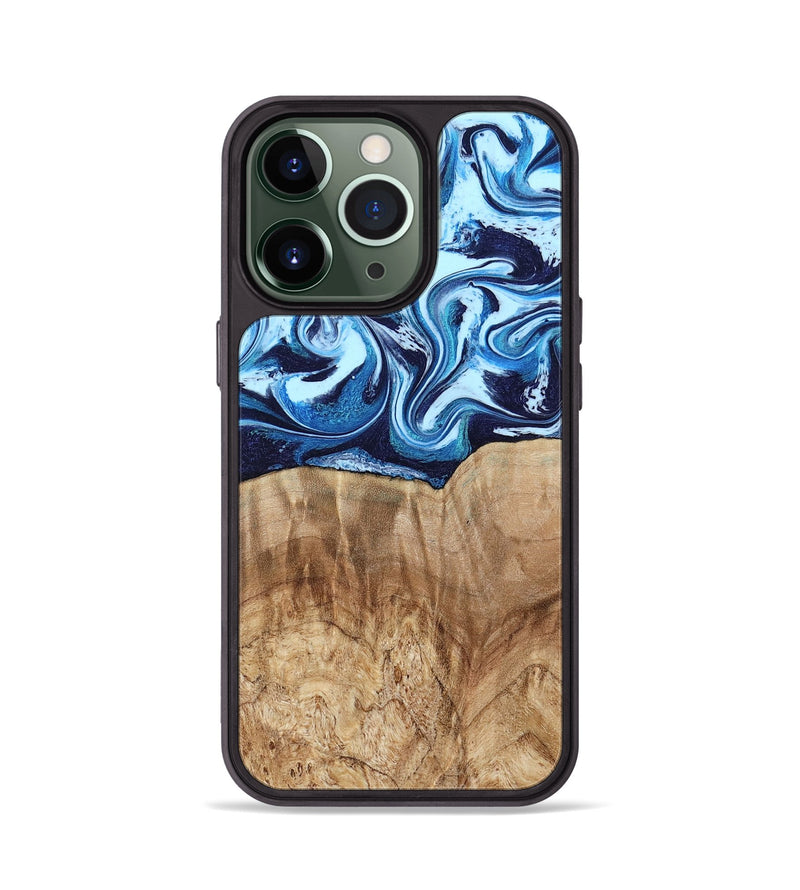 iPhone 13 Pro Wood Phone Case - Trina (Blue, 781148)