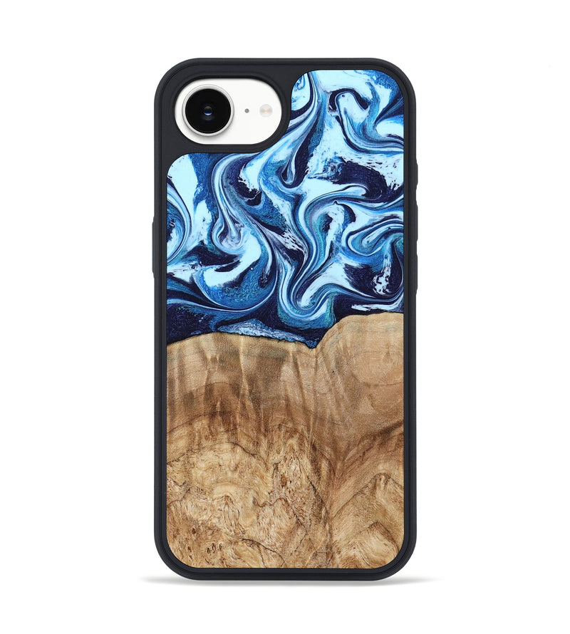 iPhone 16e Wood Phone Case - Trina (Blue, 781148)