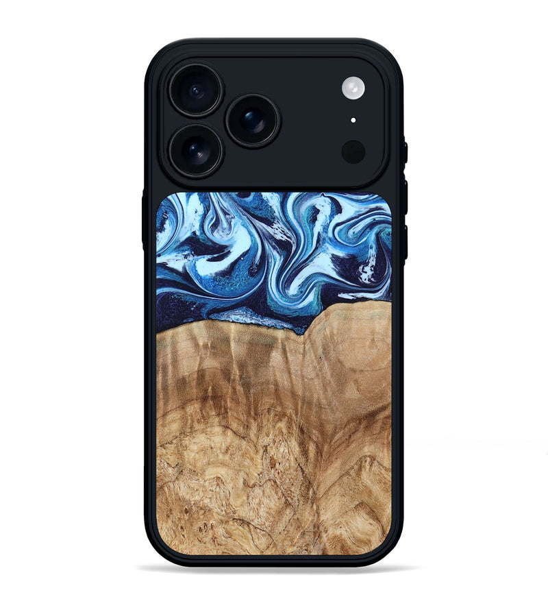 iPhone 17 Pro Max Wood Phone Case - Trina (Blue, 781148)