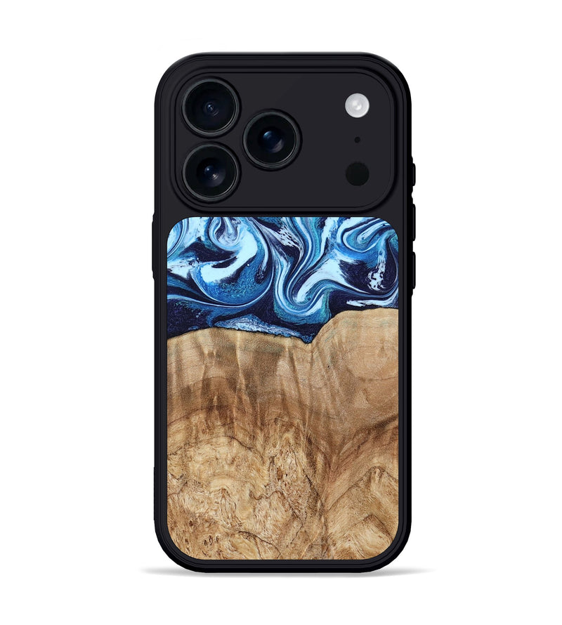 iPhone 17 Pro Wood Phone Case - Trina (Blue, 781148)