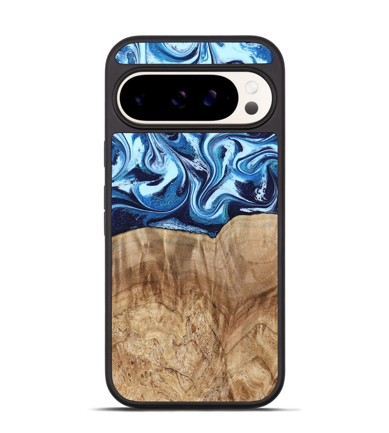 Pixel 9 Pro Wood Phone Case - Trina (Blue, 781148)