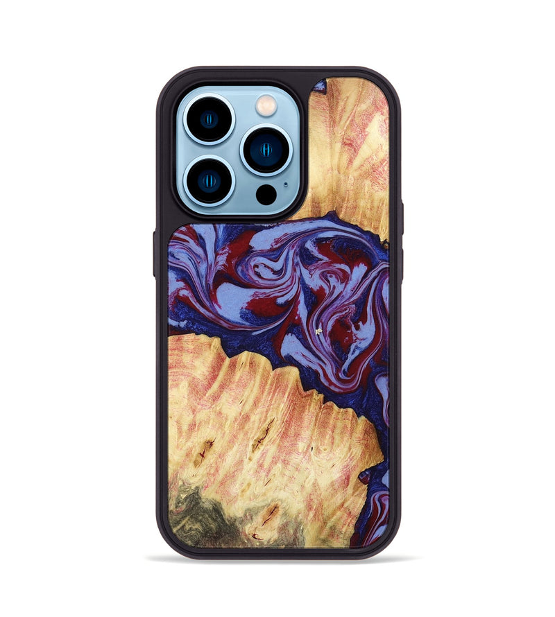 iPhone 14 Pro Wood Phone Case - Ashely (Red, 781330)