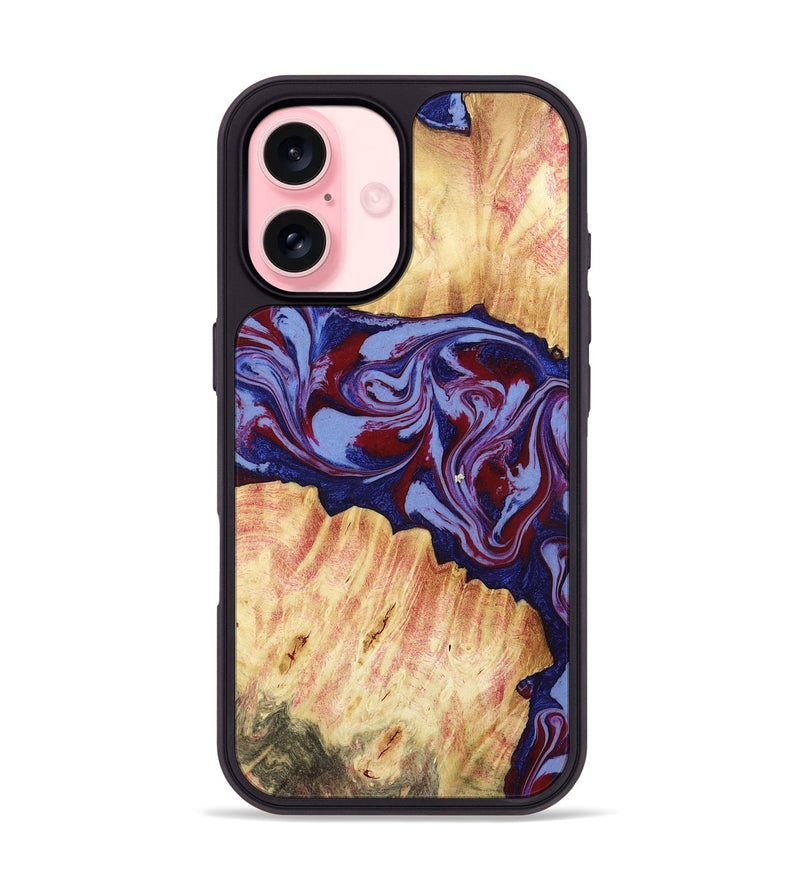 iPhone 16 Wood Phone Case - Ashely (Red, 781330)