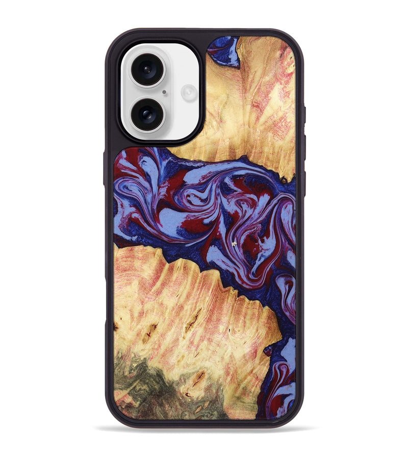 iPhone 16 Plus Wood Phone Case - Ashely (Red, 781330)