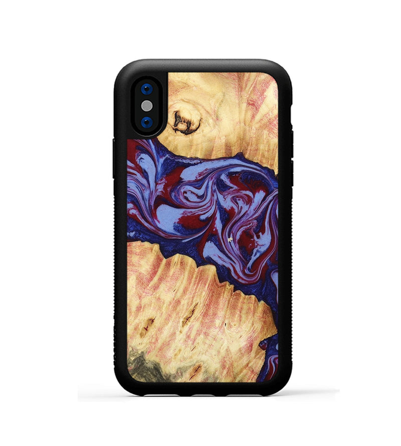 iPhone Xs Wood Phone Case - Ashely (Red, 781330)