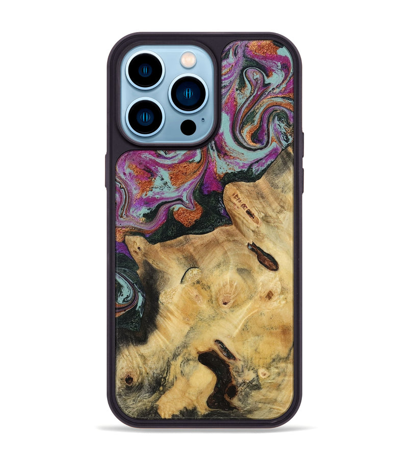 iPhone 14 Pro Max Wood Phone Case - Randell (Green, 781365)