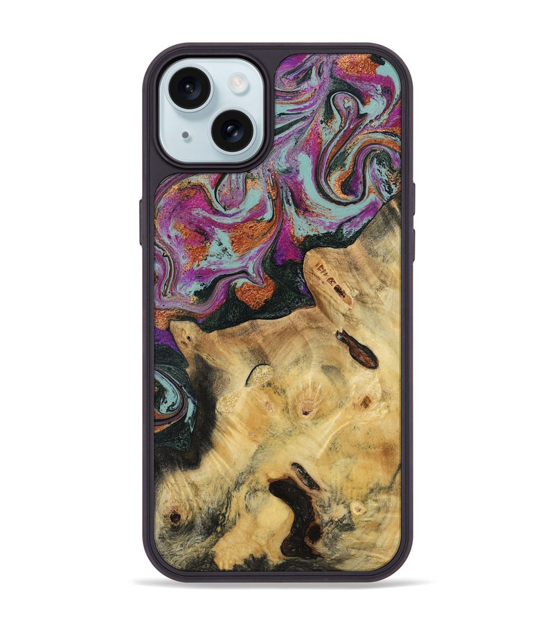 iPhone 15 Plus Wood Phone Case - Randell (Green, 781365)