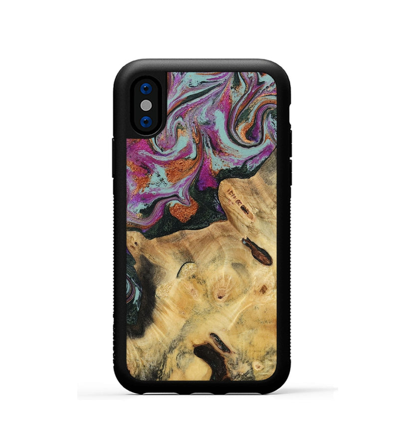 iPhone Xs Wood Phone Case - Randell (Green, 781365)