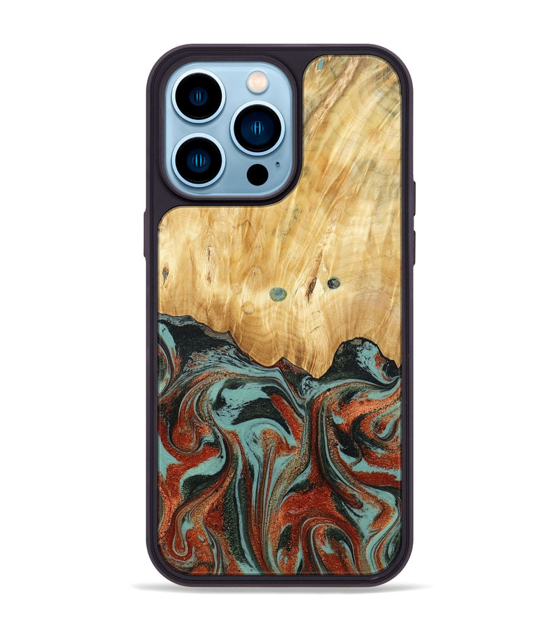 iPhone 14 Pro Max Wood Phone Case - Mahlon (Green, 781565)