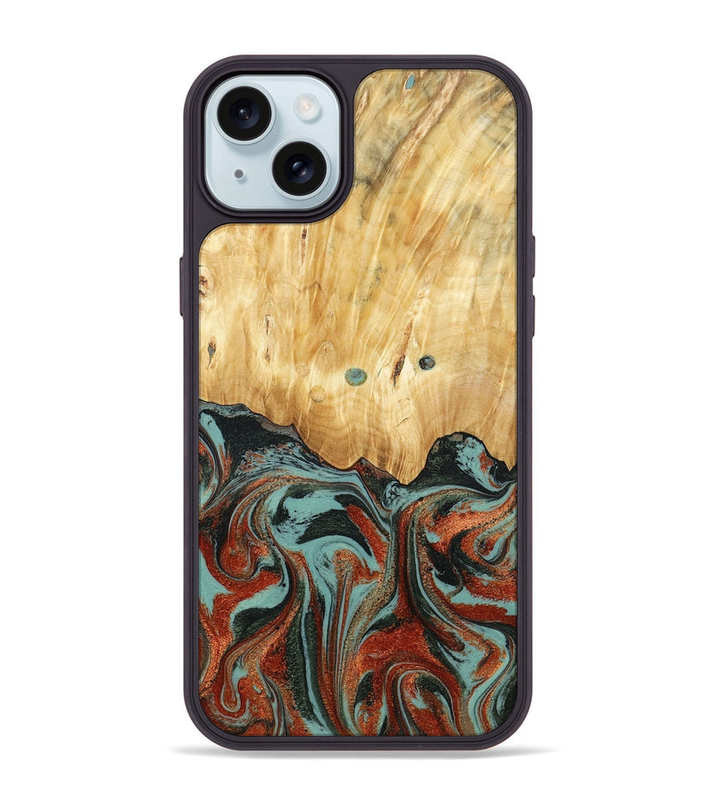 iPhone 15 Plus Wood Phone Case - Mahlon (Green, 781565)