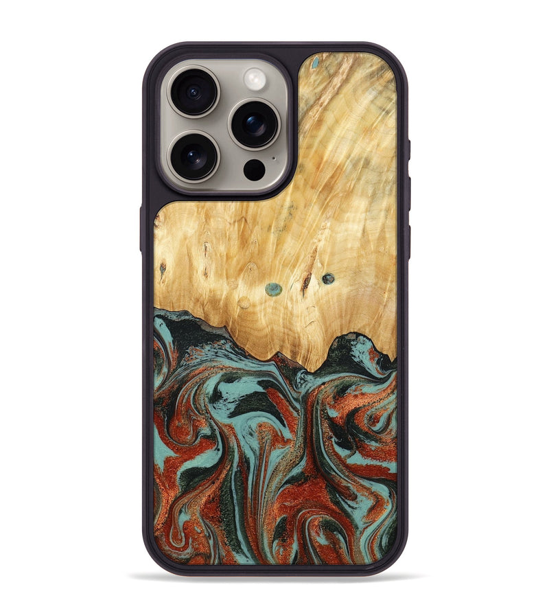 iPhone 15 Pro Max Wood Phone Case - Mahlon (Green, 781565)