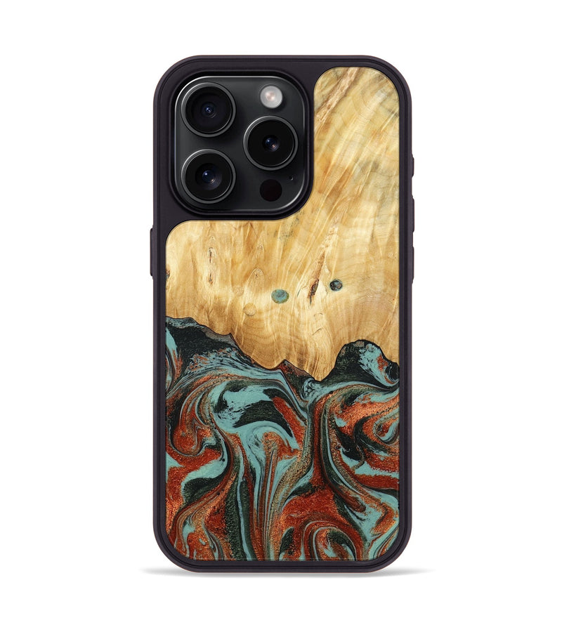 iPhone 15 Pro Wood Phone Case - Mahlon (Green, 781565)