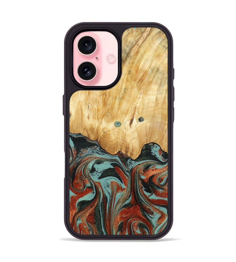 iPhone 16 Wood Phone Case - Mahlon (Green, 781565)