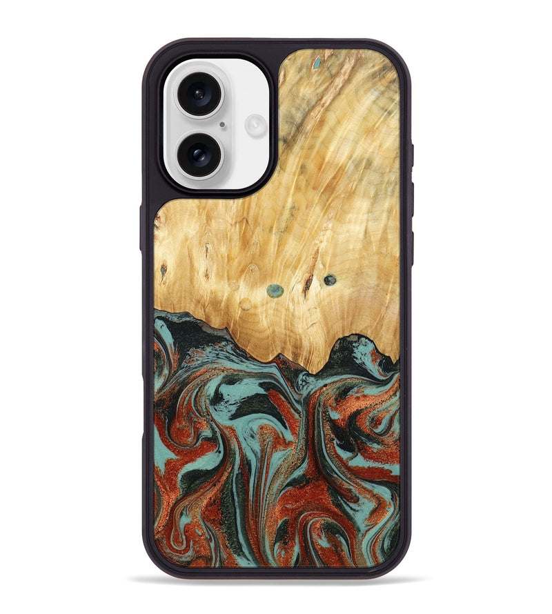 iPhone 16 Plus Wood Phone Case - Mahlon (Green, 781565)