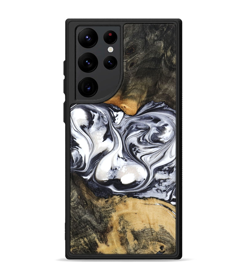 Galaxy S22 Ultra Wood Phone Case - Verna (Black & White, 781580)