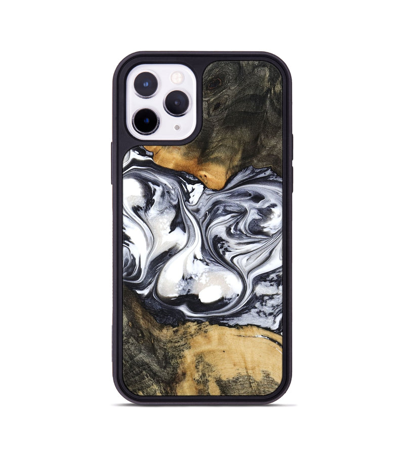 iPhone 11 Pro Wood Phone Case - Verna (Black & White, 781580)
