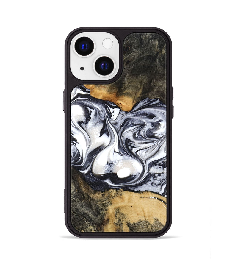 iPhone 13 Wood Phone Case - Verna (Black & White, 781580)