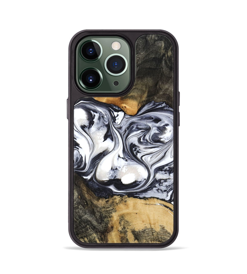 iPhone 13 Pro Wood Phone Case - Verna (Black & White, 781580)