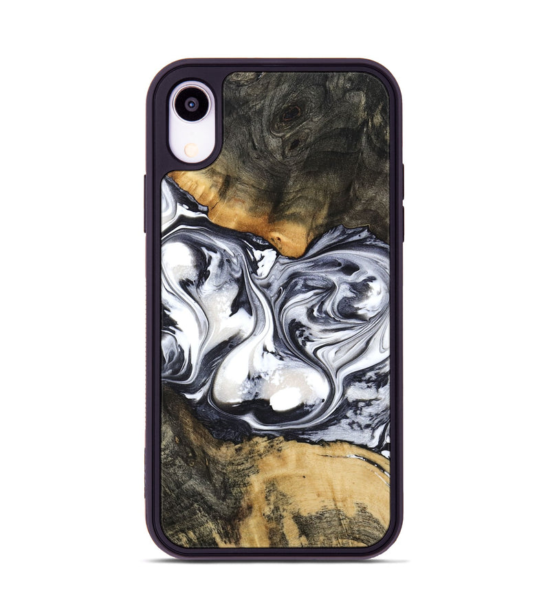 iPhone Xr Wood Phone Case - Verna (Black & White, 781580)