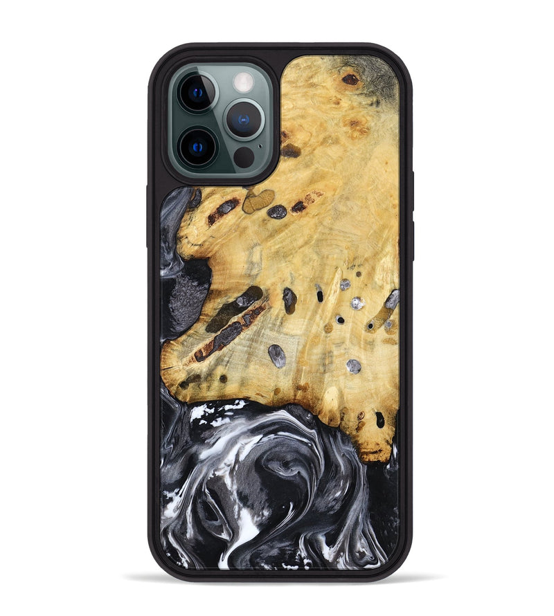 iPhone 12 Pro Max Wood Phone Case - Nevada (Black & White, 781581)