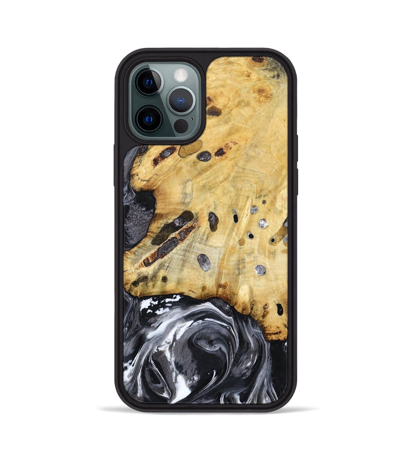 iPhone 12 Pro Wood Phone Case - Nevada (Black & White, 781581)
