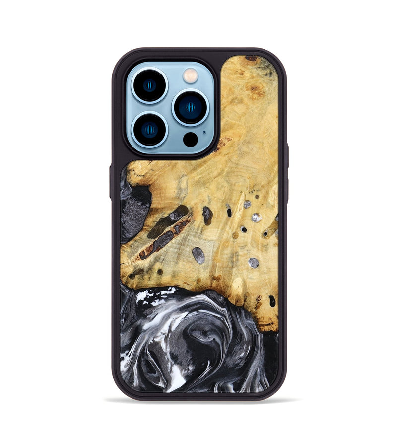iPhone 14 Pro Wood Phone Case - Nevada (Black & White, 781581)